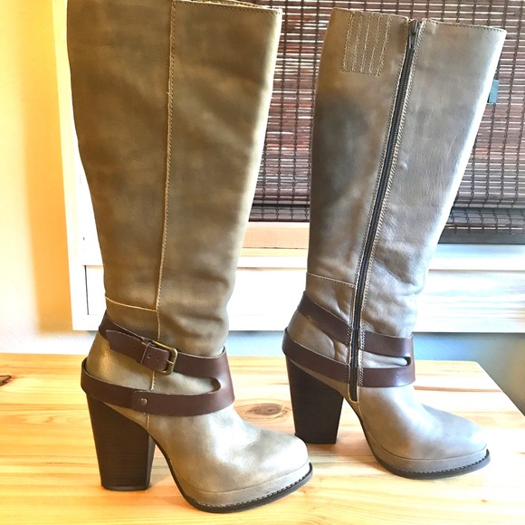 Seychelles Tomfoolery Grey leather boots - Picture 1 of 2
